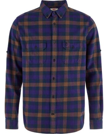 Hvid Fjallraven Mens Skog Relaxed Shirt Blå Dark Navy Chalk White 555 113 Large - Fjällräven Shirt  - 7323451200090