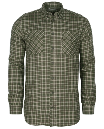 Grøn Pinewood Lappland Wool Shirt Mossgreen Khaki - Pinewood Shirt  - 7331090410510