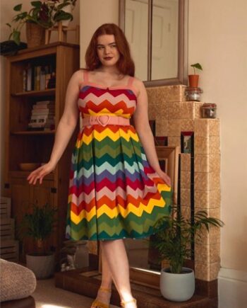 Swing Kjole: Dorothy Rainbow Kjole - Jeans