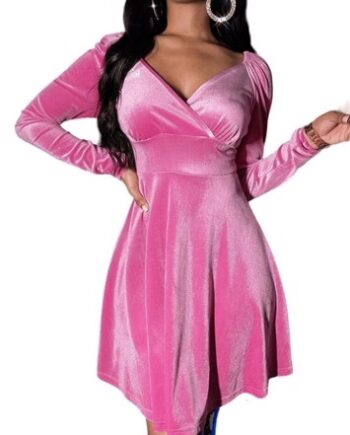 Pink Velour Kjole: Asta Louise - Jeans