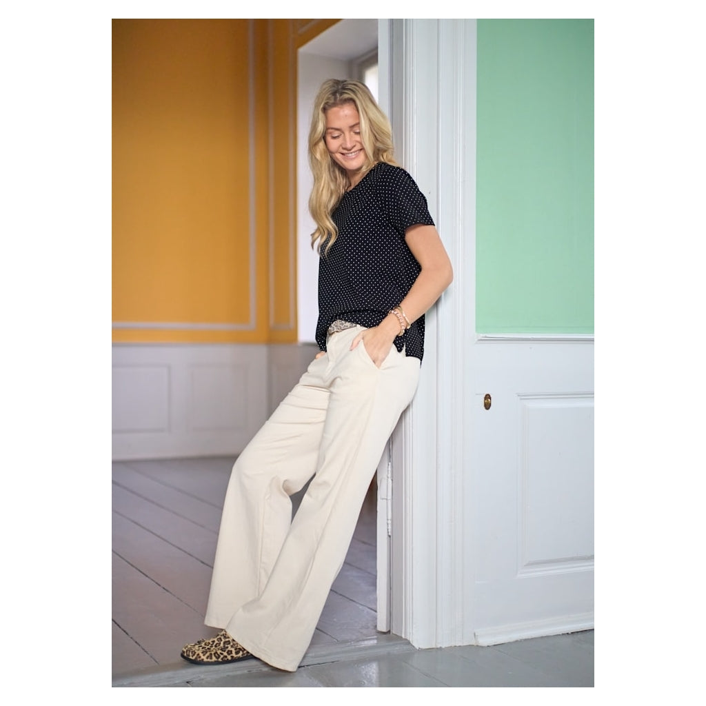 Sort Black Colour Dame Bukser Bcbox Off White - Black Colour Jeans - 5715077114752