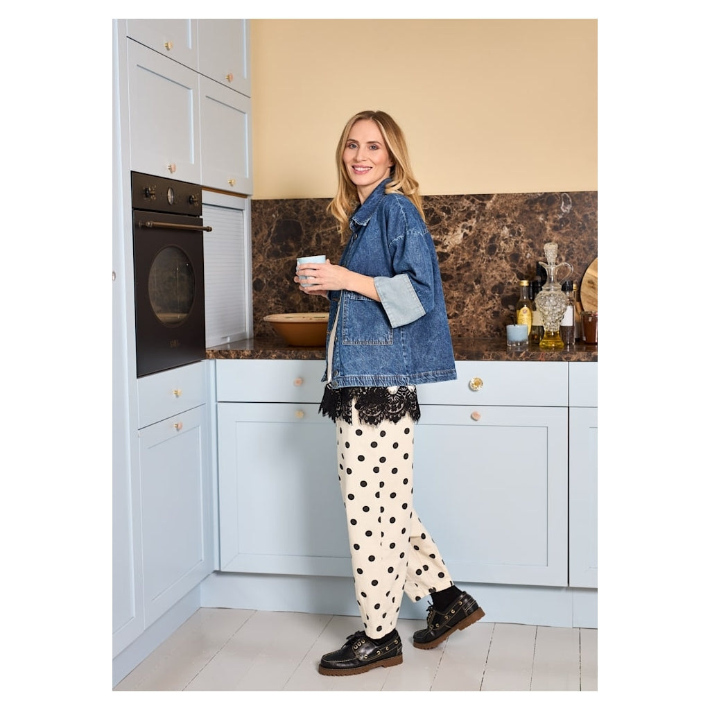 Sort Black Colour Dame Bukser Bcellie White Dot - Black Colour Jeans - 5715077244411