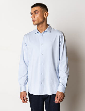 Light Blue Clean Formal Stretch Shirt - Shirt  - 5712946752619
