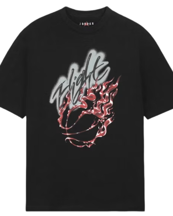 Sort Travis Scott Jordan Flight Graphic Shirt Black - Travis Scott Shirt  - 195868735505