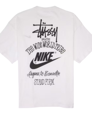 Hvid Stussy Nike The Wide World Tribe Shirt White - Nike Shirt  - 196148460605