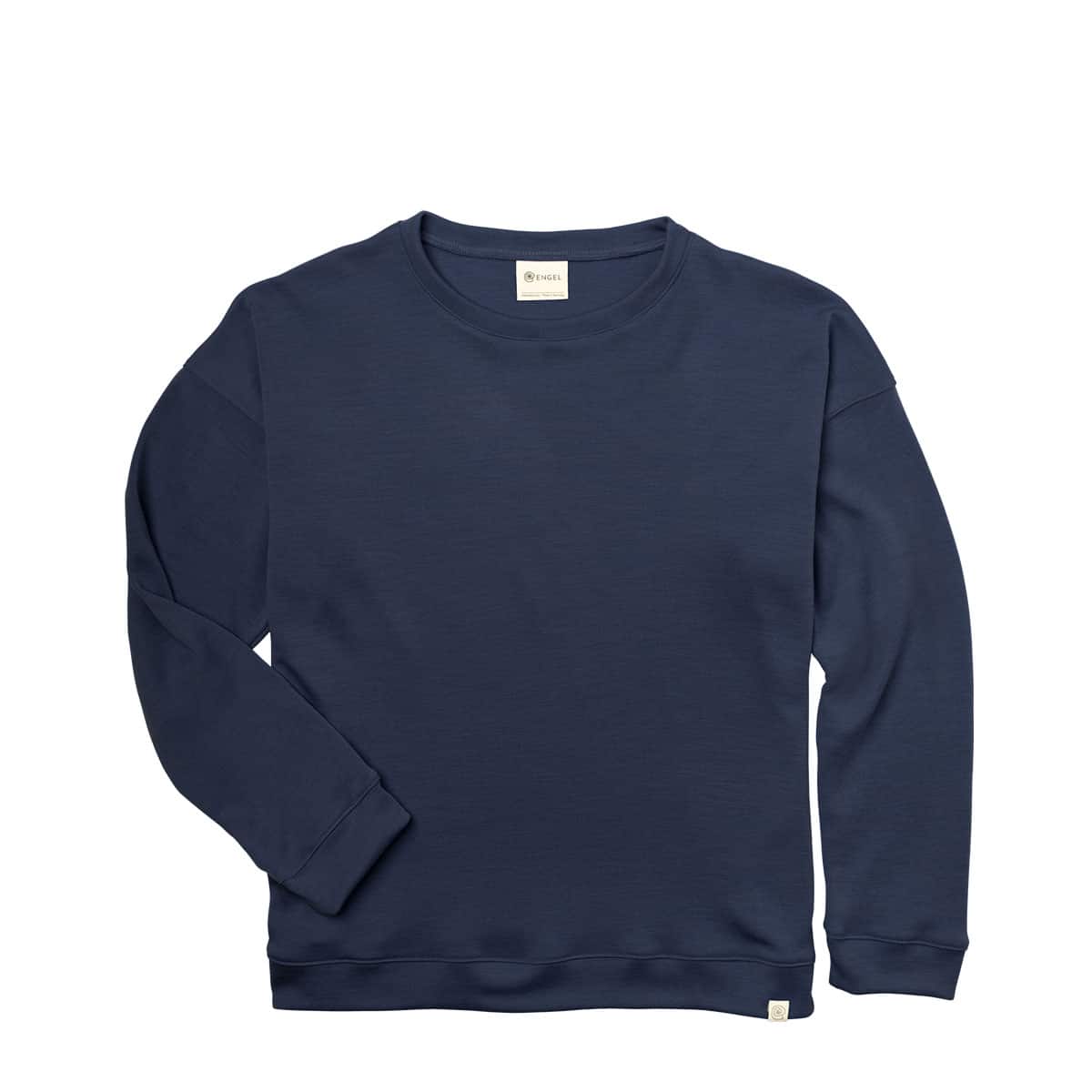 Mørkeblå Engel Uld Silke Sweatee Shirt - Engel Shirt