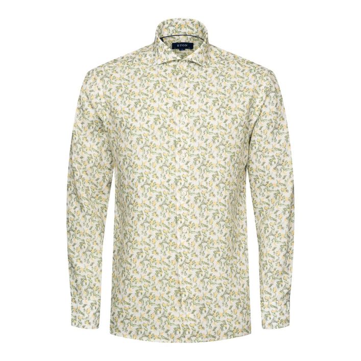 42 Banana Linen Shirt - Eton Shirt - 7313583501943