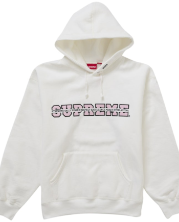 Hvid Supreme Collegiate Acronym Hooded Sweatee Shirt White - Supreme Shirt  - 0888977123584