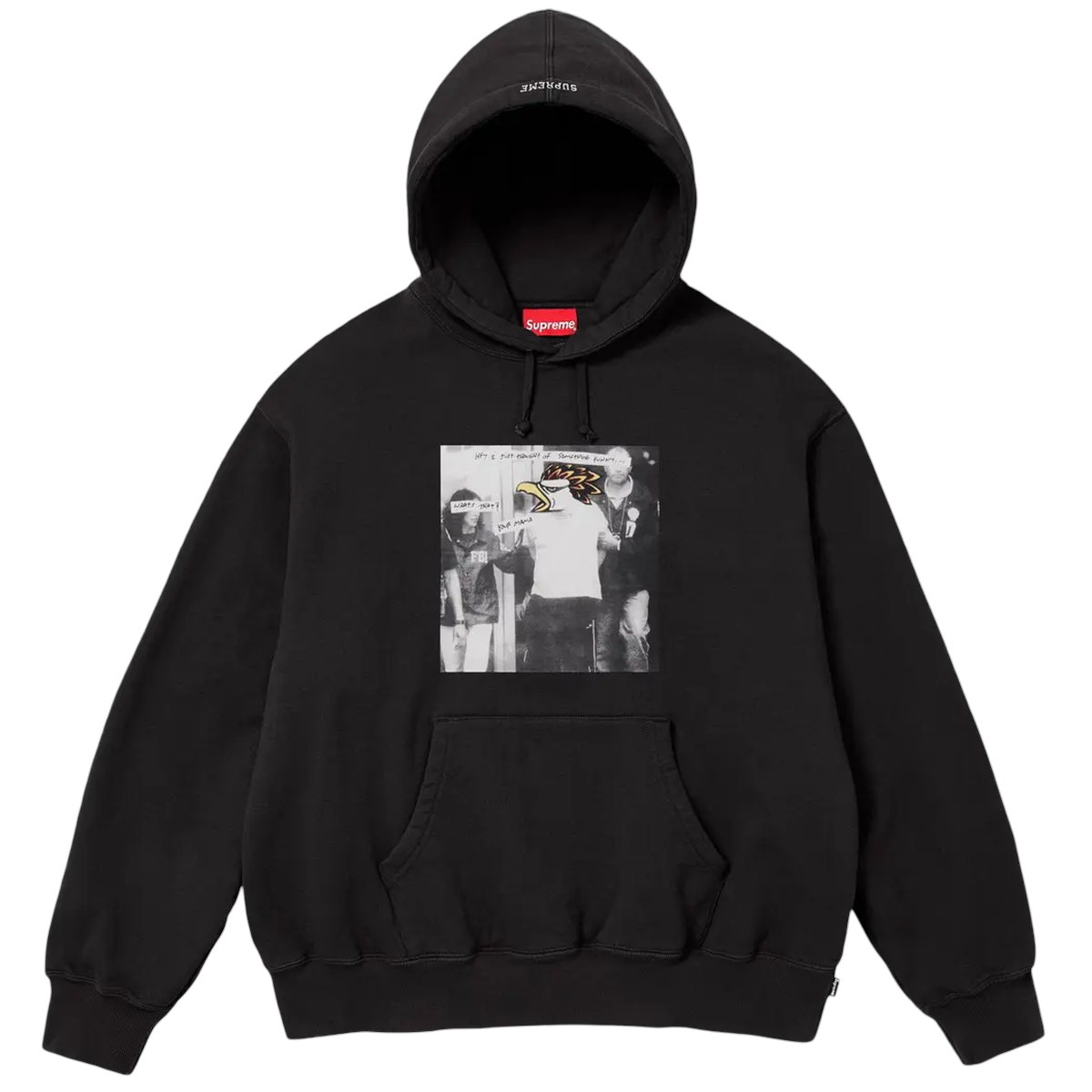 Sort Supreme Antihero Hooded Sweatee Shirt Fw25 Black - Supreme Shirt  - 0199310043033