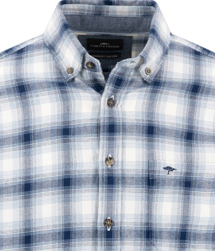 661 Ink Blue Fynch Hatton Shadow Check Shirt - Fynch Hatton Shirt - 4068544689866