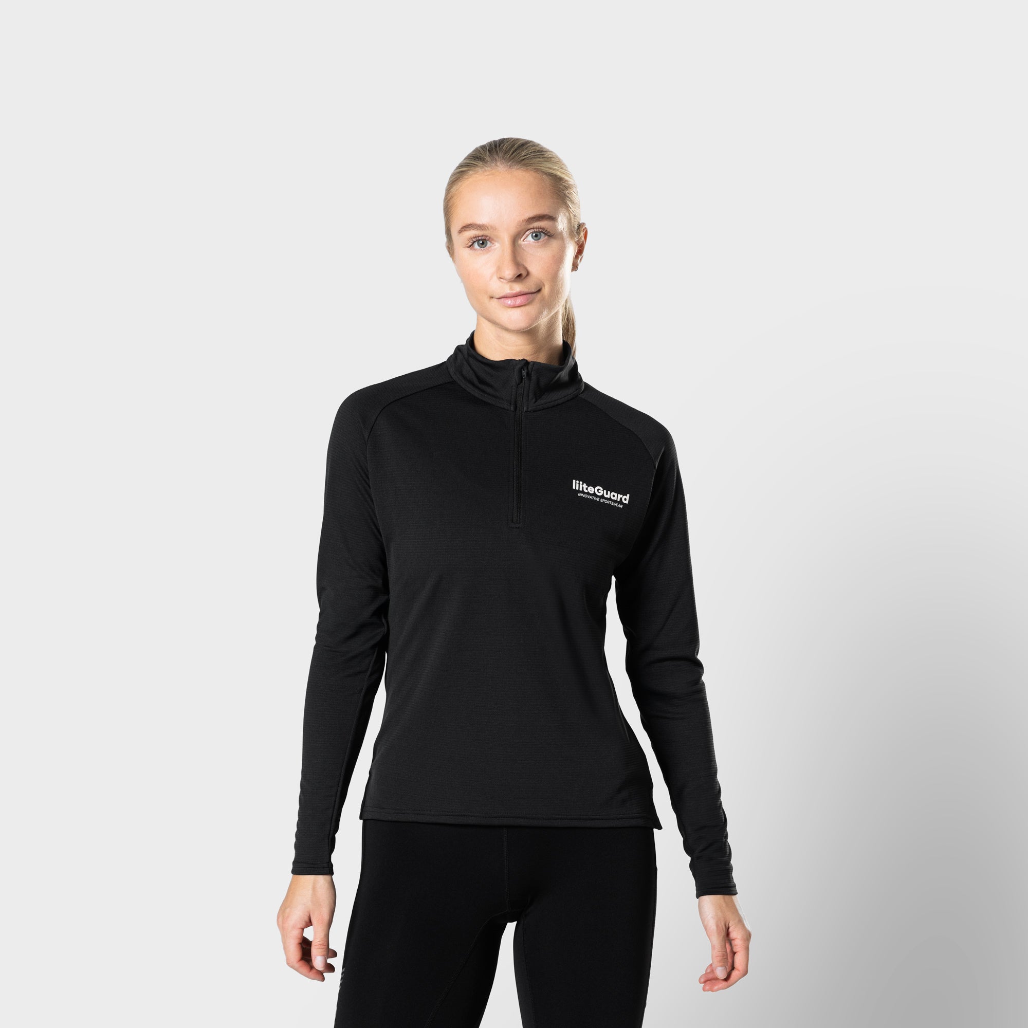 Sort Ground Tech Zip Shirt Women Black - Liiteguard Shirt - 5714776006566
