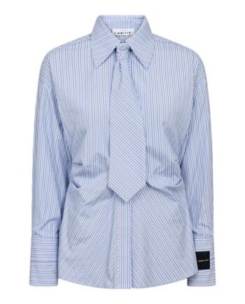 Haute Amiti Emma Tie Stripe Shirt Pale Blue - Shirt