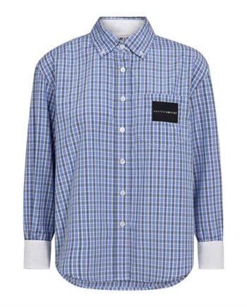 Haute Amiti Contrast Color Check Shirt Blue - Shirt