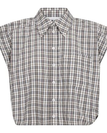 Hvid Haute Amiti Dinnie Mini Check Shirt Off White Beige - Shirt