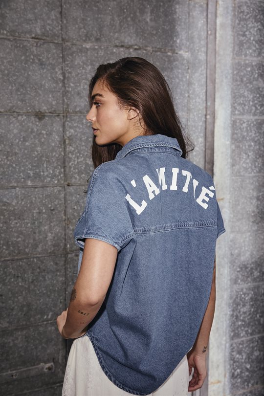 Haute Amiti Denim Logo Shirt Used Denim - Shirt