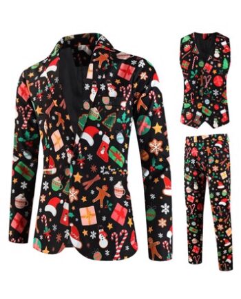 Julejakkesæt Dele Mister Happy Christmas Bukser Vest Jakke - Jeans