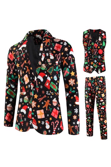 Julejakkesæt Dele Mister Happy Christmas Bukser Vest Jakke - Jeans