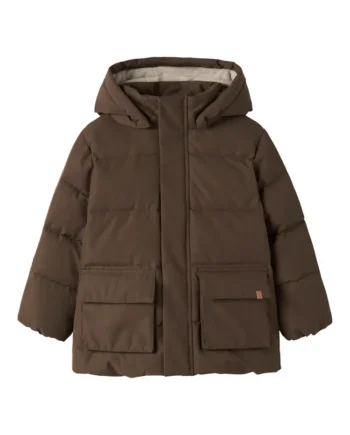 Brun Lil Atelier Lamedow03 Puffer Jakke Dark Earth - Lil' Atelier Jeans  - 5715910167426