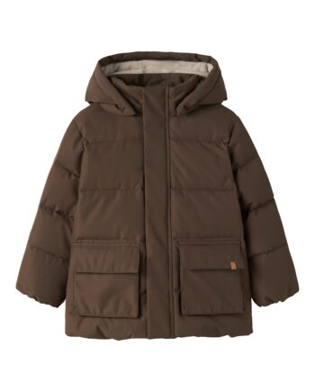 Brun Lil Atelier Lamedow03 Puffer Jakke Dark Earth - Lil' Atelier Jeans  - 5715910167419