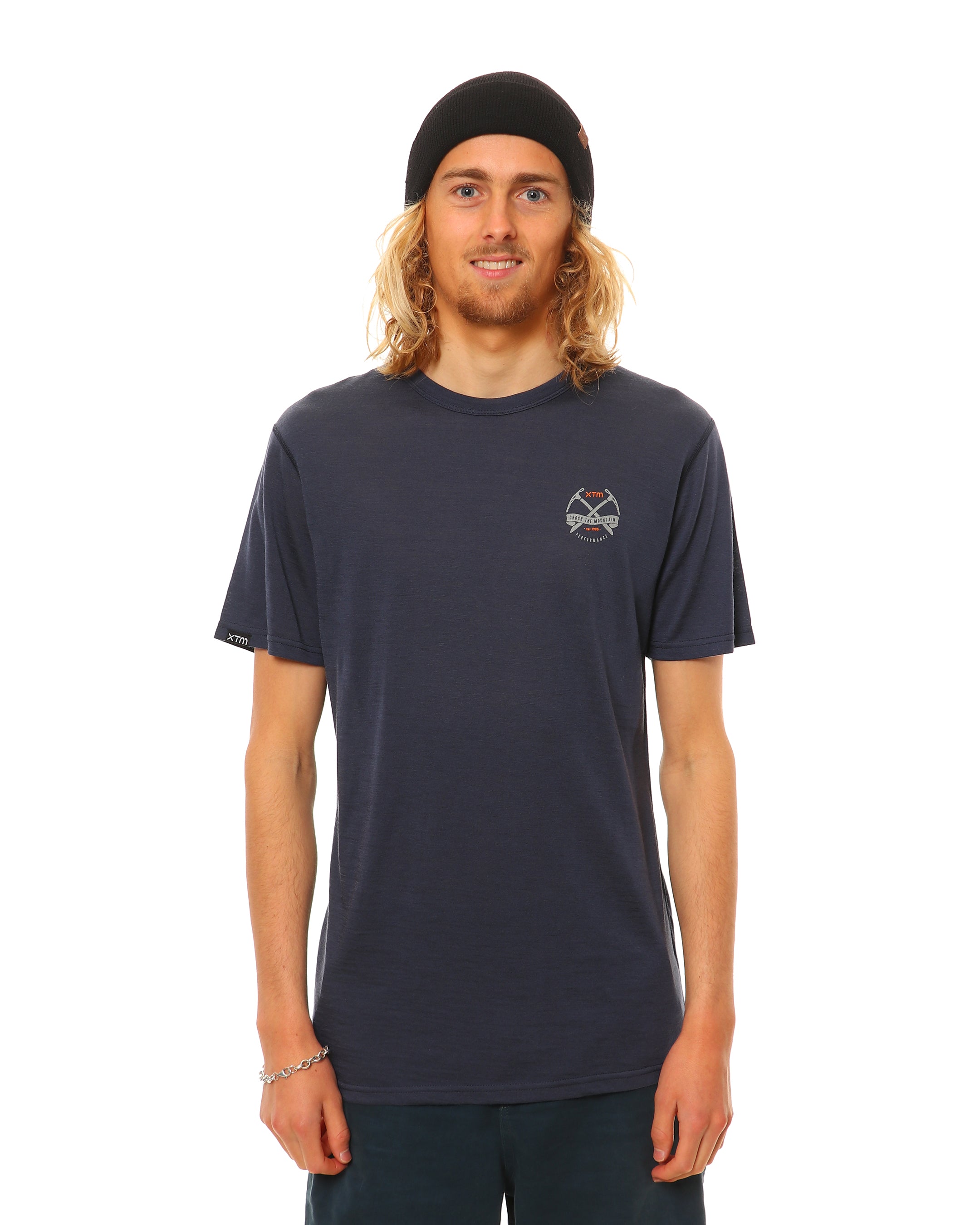Merinould Shirt Til Mænd Adventure 170 Bæredygtig Ultralight Åndbar Shirt Merinould Navy Xtm Performance - Xtm Performance Shirt