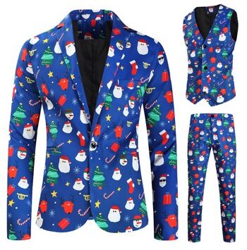 Julejakkesæt Dele Mister Blue Fun Christmas Bukser Vest Jakke - Jeans