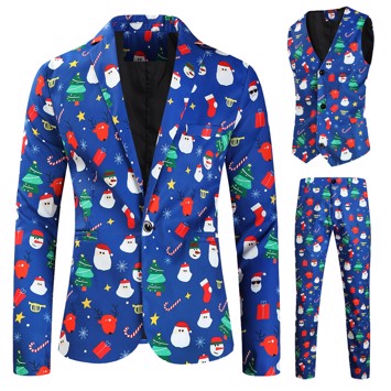 Julejakkesæt Dele Mister Blue Fun Christmas Bukser Vest Jakke - Jeans