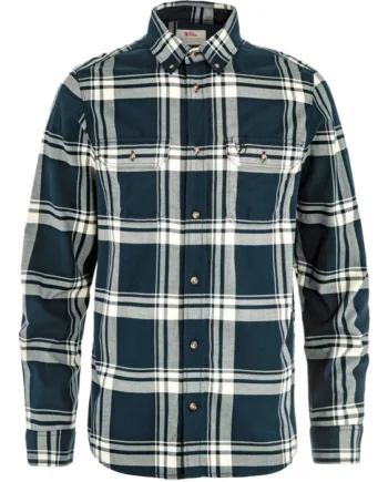 Hvid Fjallraven Vik Lite Flannel Shirt Dark Navy Chalk White 2xl Skjorter - Fjällräven Shirt  - 7323451148439