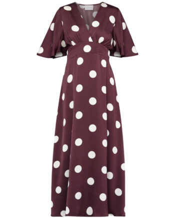 Sisters Point Dame Kjole Gisela Deep Bordeaux Dot - Sisters Point Jeans  - 5714862760389