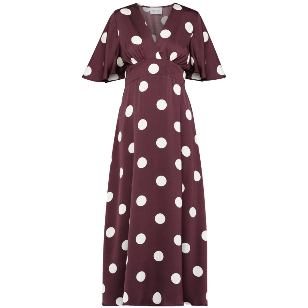 Sisters Point Dame Kjole Gisela Deep Bordeaux Dot - Sisters Point Jeans - 5714862760389