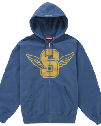 Supreme Wings Zip Hooded Sweatee Shirt Dark Blue - Supreme Shirt  - 0888977230343