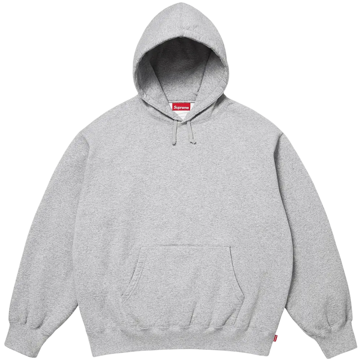 Supreme Satin Applique Hooded Sweatee Shirt Heather Grey Ss26 - Supreme Shirt  - 0199310125524