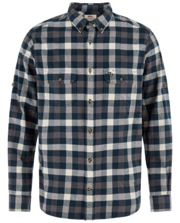 Hvid Fjallraven Skog Relaxed Shirt Navy Chalk White - Fjällräven Shirt  - 7323451200090