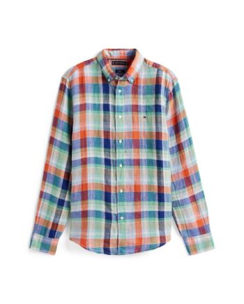 L Inen Summer Madras Shirt - Tommy Hilfiger Shirt  - 8721106357639