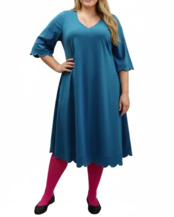 Blå Plus Size Kjole Nami Denim Blue - Amamiko Jeans