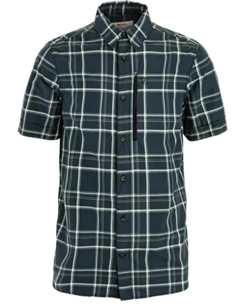 Hvid Fjallraven Abisko Hike Shirt Herre Mænd Dark Navy Chalk White Skjorter - Fjällräven Shirt  - 7323451161001