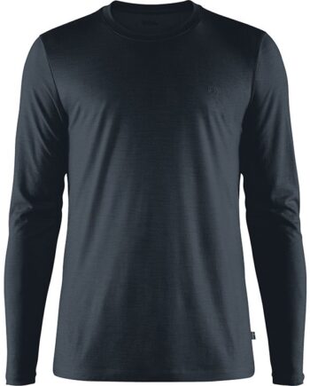 Mørkeblå Fjallraven Abisko Wool Herre Mænd Dark Navy 2xl Shirt Polo Shirt - Fjällräven Shirt  - 7323450610050