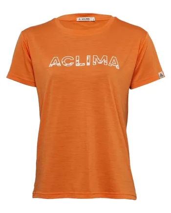 Orange Aclima Lightwool Shirt Relaxed Fit Kvinder Damer Tiger Shirts - Aclima Shirt  - 7034041105113