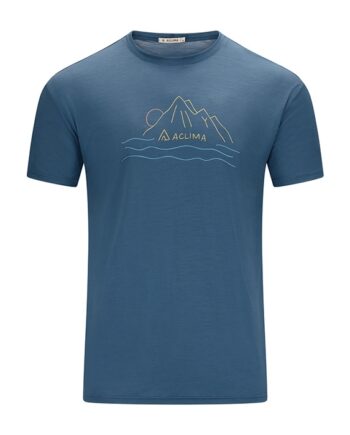 Blå Aclima Lightwool Classic Tee Sunset Blue Fusion 2xl Shirt Polo Shirt - Aclima Shirt  - 7034041136414