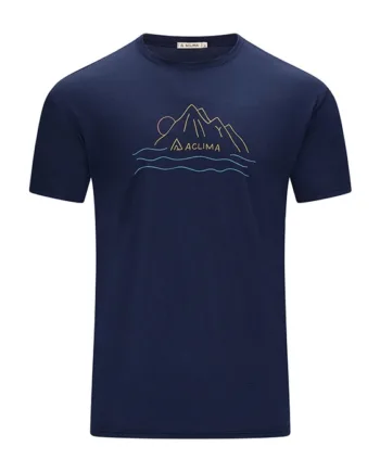 Mørkeblå Blazer Aclima Lightwool Classic Tee Sunset Navy Blazer 2xl Shirt Polo Shirt - Aclima Shirt  - 7034041136629