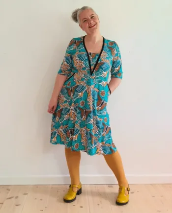 Blå Ama Kjole Turquoise Butterfly - Amamiko Jeans