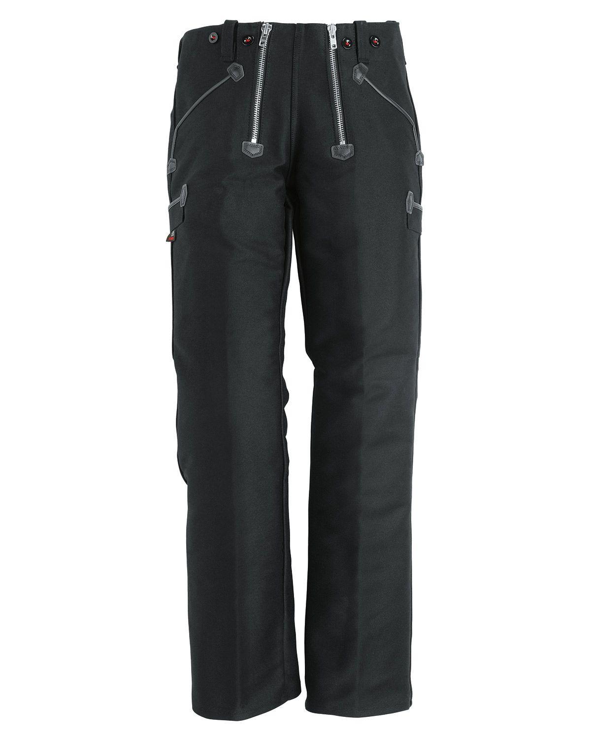 Sort Fhb Anton Guild Naver Bukser Engelsk Læder W32 L36 - Fhb Jeans - 4030646265729