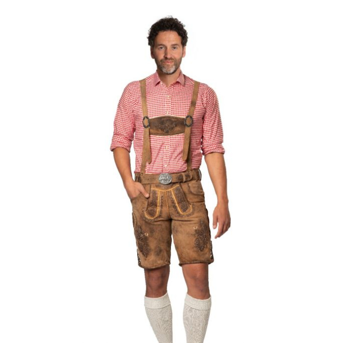Tyroler Lederhosen Bukser Kort Brun - Jeans