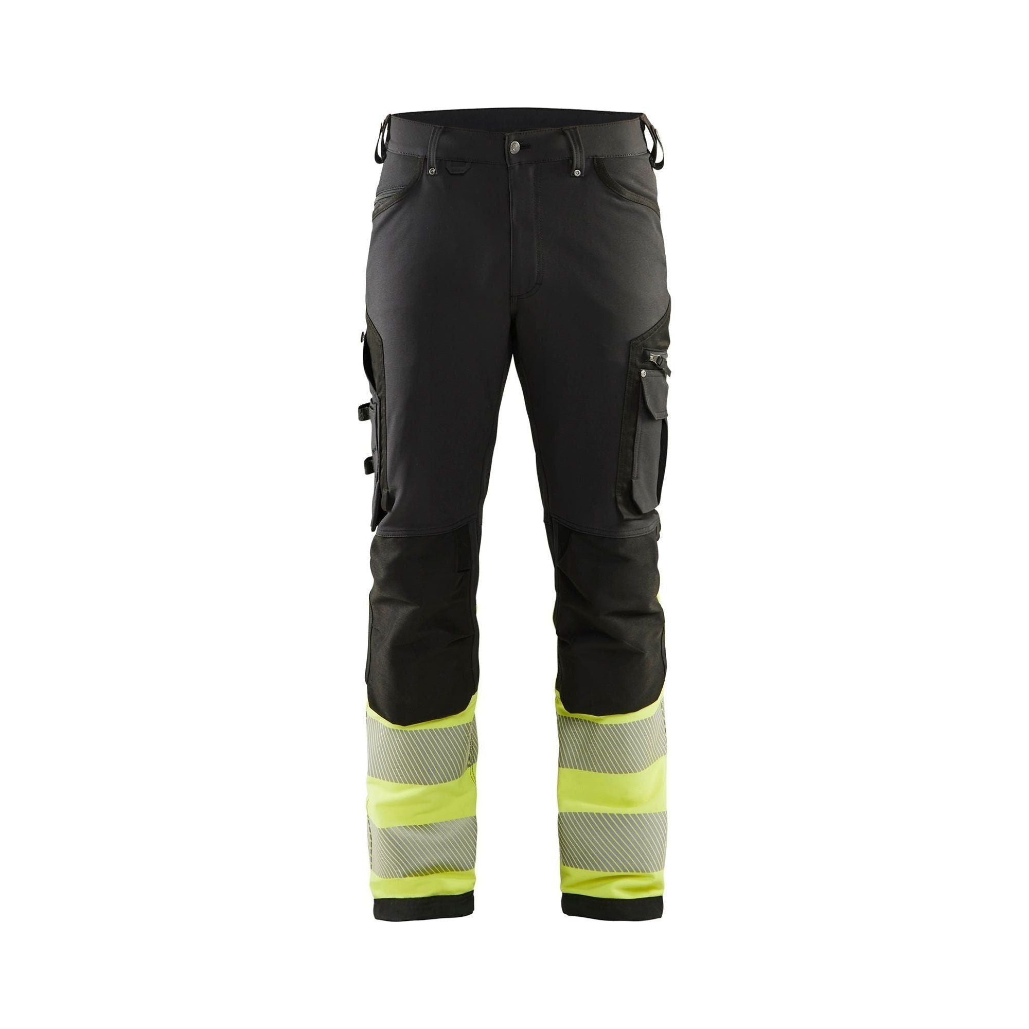 BlÅklder 1193 High Vis Buks Vejs Stretch Herre Sort High Vis Gul C44 Bukser Arbejdstøj Beklædning Vis - BlÅklÄder Jeans - 7330509842263