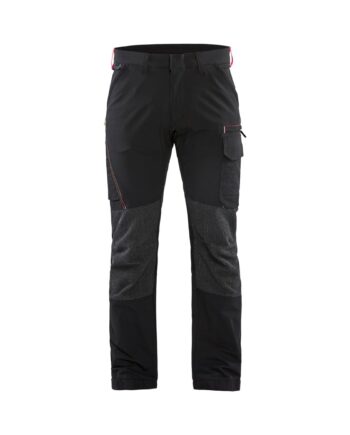 BlÅklder 1422 Service Buks Vejs Stretch Sort Rød Herre Sort Rød C44 Servicebukser BlÅklder Cordura - BlÅklÄder Jeans  - 7330509734995