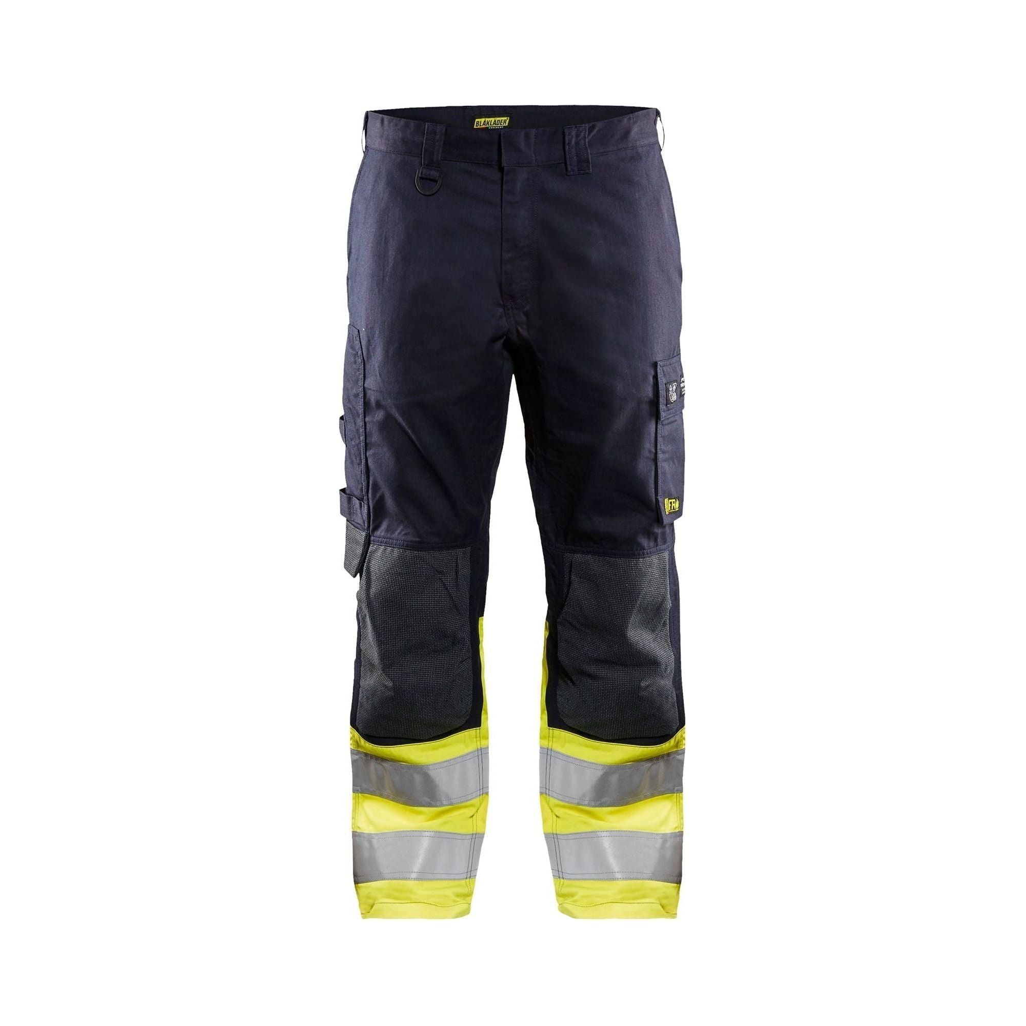 BlÅklder 1488 Multinorm Buks Inherent Herre Marineblå High Vis Gul C44 Bukser Arbejdstøj Baglomme - BlÅklÄder Jeans  - 7330509622179