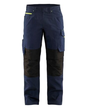 BlÅklder 1495 Service Buks Med Stretch Mørk Marineblå High Vis Gul Herre Mørk Marineblå High Vis Gul C44 Servicebukser Baglomme Blyantlomme - BlÅklÄder Jeans  - 7330509893340