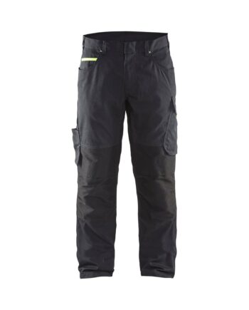 BlÅklder 1495 Service Buks Med Stretch Sort High Vis Gul Herre Sort High Vis Gul C44 Servicebukser Baglomme Blyantlomme - BlÅklÄder Jeans  - 7330509544303