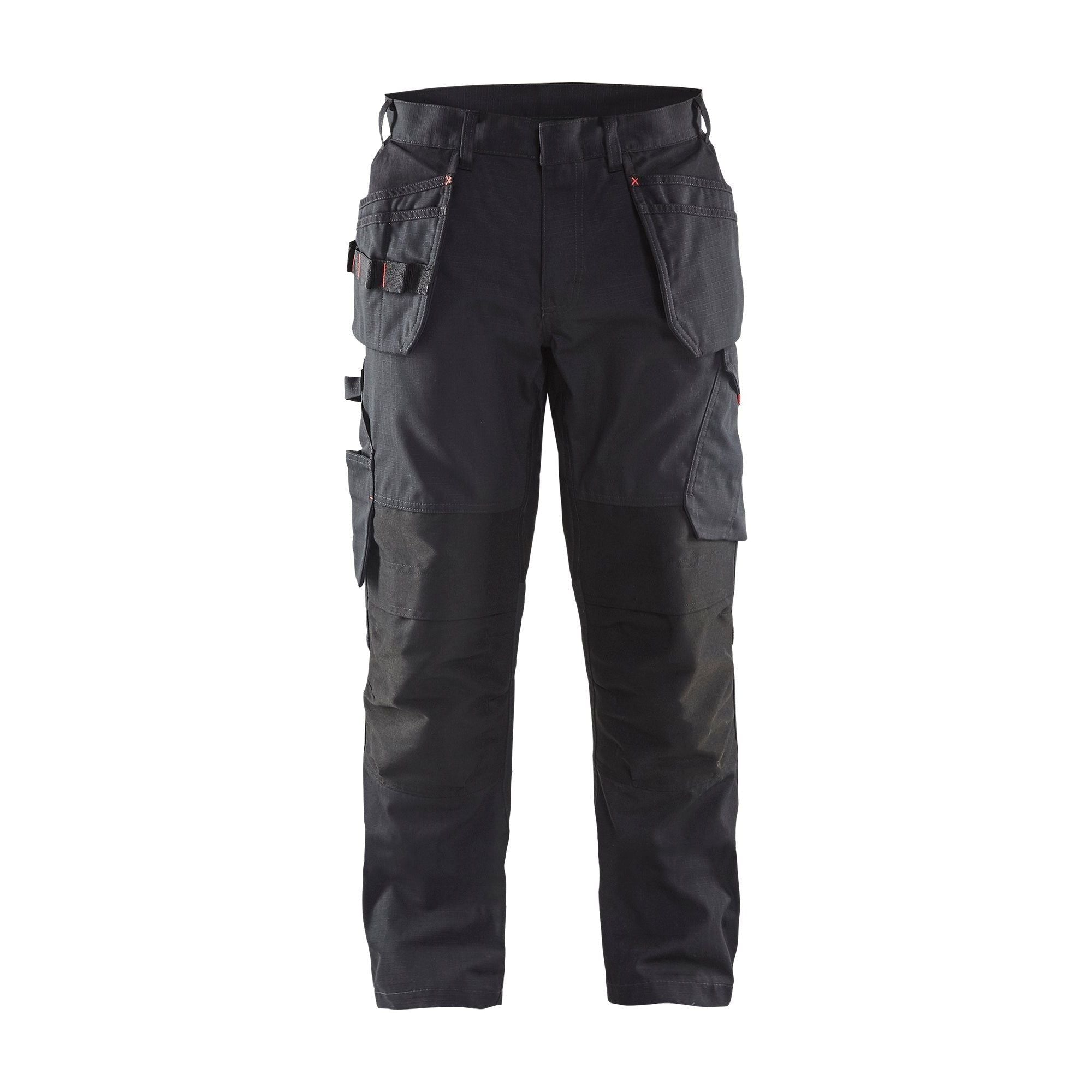 BlÅklder 1496 Service Buks Med Sømlommer Med Stretch Sort Rød Herre Sort Rød C44 Servicebukser Baglomme Blyantlomme - BlÅklÄder Jeans - 7330509548851
