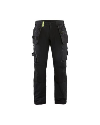 BlÅklder 1522 Håndværker Buks Vejs Stretch Sort High Vis Gul Herre Sort High Vis Gul C44 Bukser Baglomme Blyantlomme - BlÅklÄder Jeans  - 7330509723944