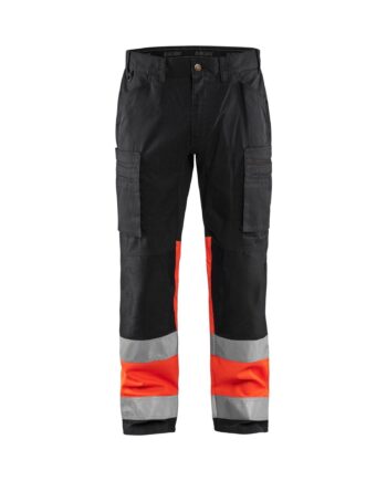 BlÅklder 1551 High Vis Buks Med Stretch Sort High Vis Rød Herre Sort High Vis Rød C44 Bukser Arbejdstøj Blyantlomme - BlÅklÄder Jeans  - 7330509663196